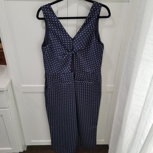 NWT Banana Republic Polka Dot Twist Back Wide Leg Crop Romper Size 12 - Picture 4 of 14